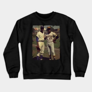 Ernie Banks and Roberto Clemente at Wringley Field, 1970 Crewneck Sweatshirt